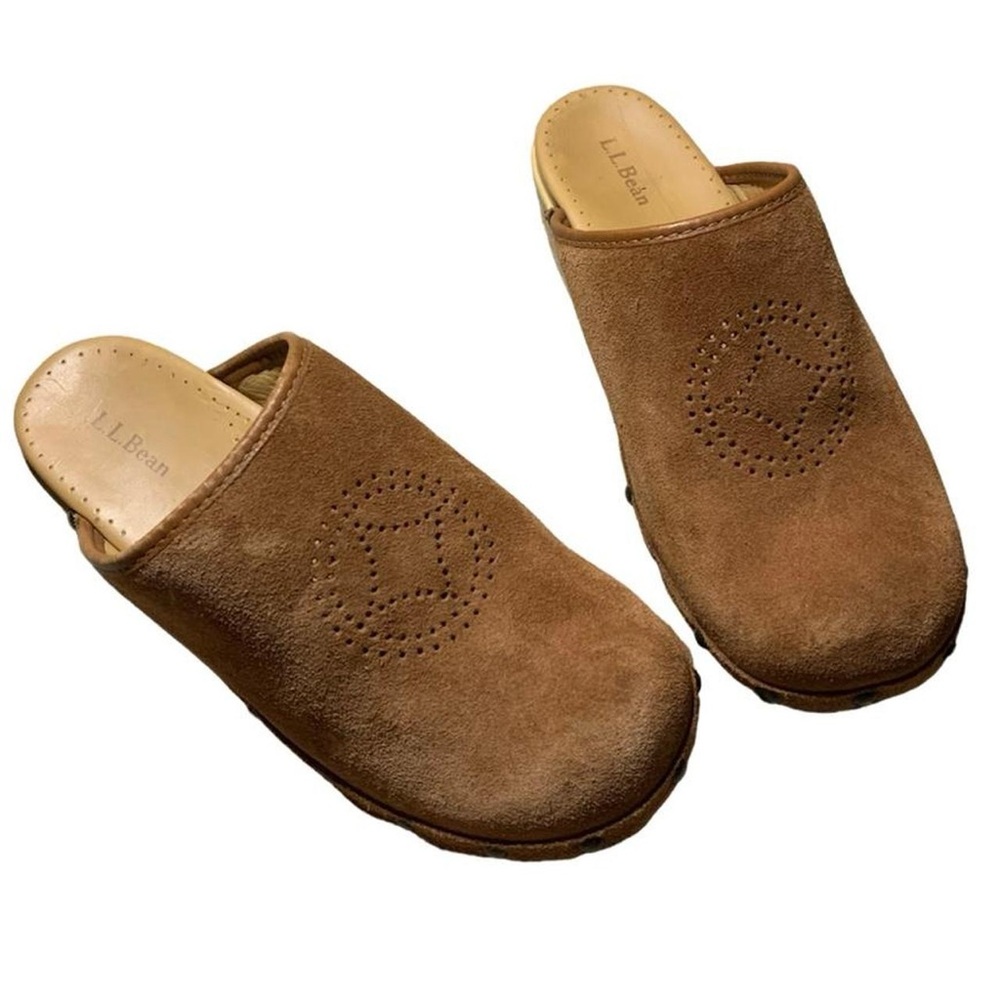 Women’s VTG L.L. Bean Tan Suede Slip-On Shoes 7.5/8/38 Excellent
